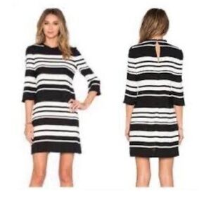 Kate Spade Women's Cape Stripe Dizzy B/W Bold Striped Sheath 3/4 Sleeve Dress-4